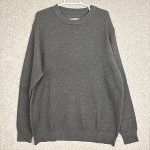 Line of Trade Norfolk Sweater Men's Size 2X Large Gray Waffle Knit Crew Neck